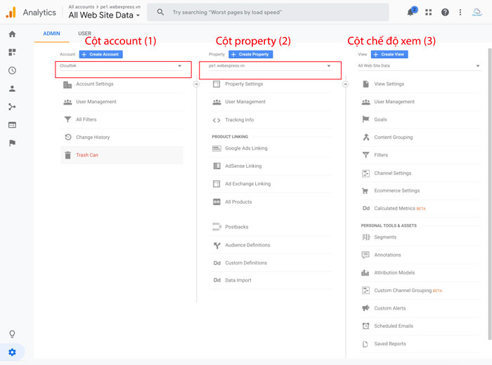 google analytics admin 2