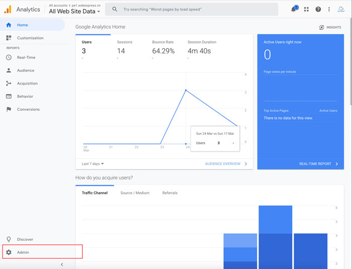 google analytics admin